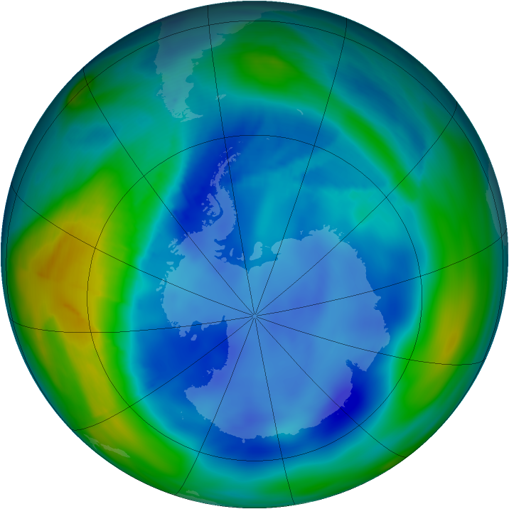 Antarctic ozone map for 20 August 2006